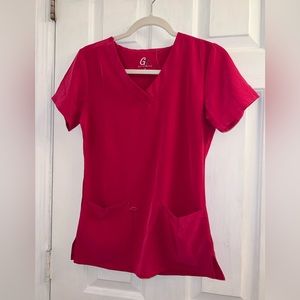 ❗️Size xs dark hot pink scrub top with pockets